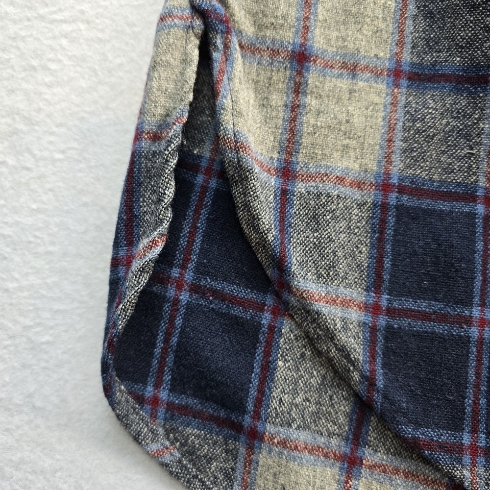 Woolrich Vintage 70s Plaid Wool Shirt Jacket Made in USA Men's Medium 85/15 - Picture 5 of 11